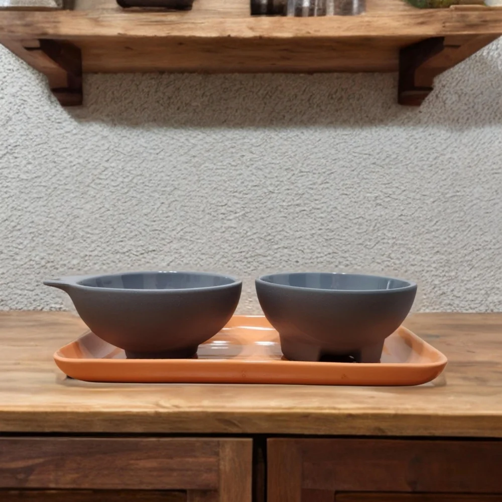 IKEA Ceramic Bowls 3 pcs with‎ tray